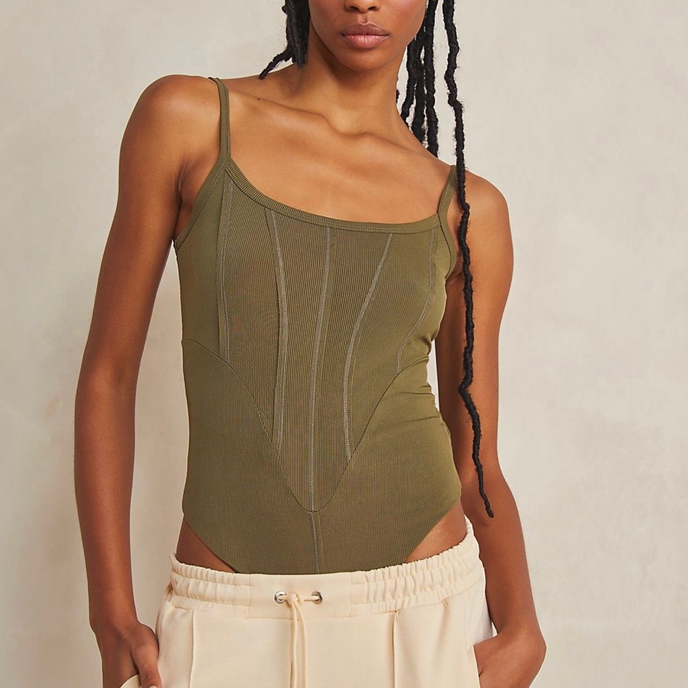 Olive green Free People Bodysuit